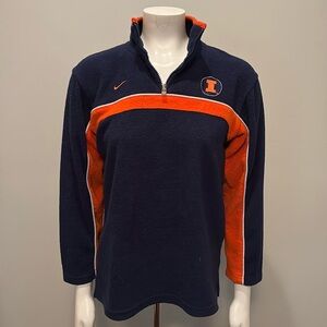 Nike Illinois Fighting Illini 1/4 Zip Fleece Pullover Boys L 16-18